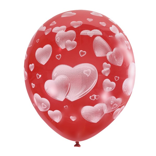 6040932 MP 12"/30см Декоратор (растр) CHERRY RED 5 ст. рис Сердца 25шт